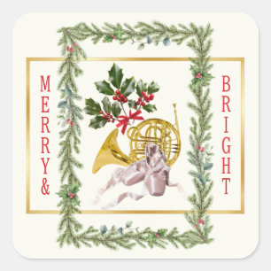 Sticker Carré Ode au décor de Noël du ballet Casse-Noisette
