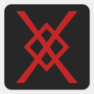 Sticker Carré Odin's Spear, Gungnir (rouge et noir)