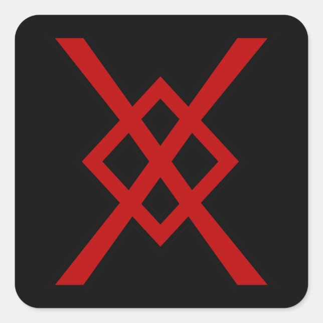 Sticker Carré Odin's Spear, Gungnir (rouge et noir) (Devant)