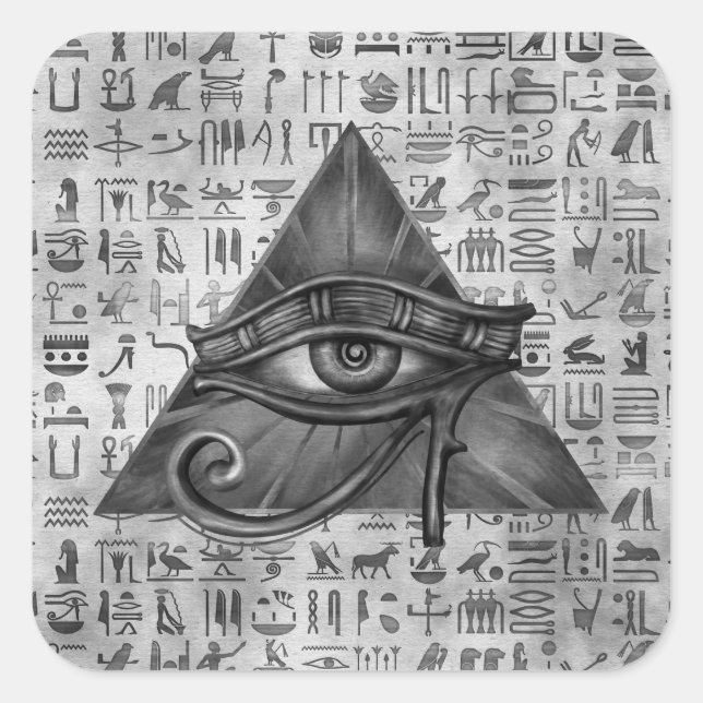 Sticker Carré OEil égyptien de Horus - Art numérique Wadjet (Devant)