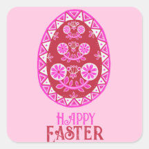 Oeuf Pâques Traditionnel Ukrainien Peint Rose