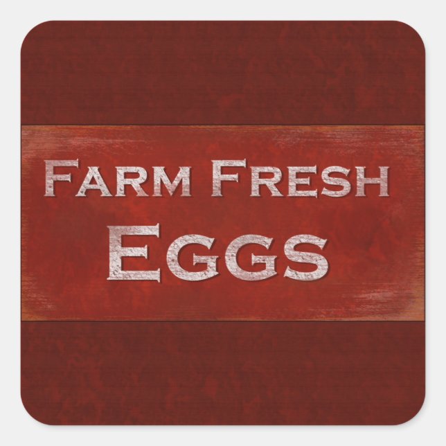 Sticker Carré Oeufs frais de ferme (Devant)