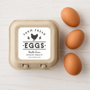 Sticker Carré Oeufs frais de ferme personnalisés