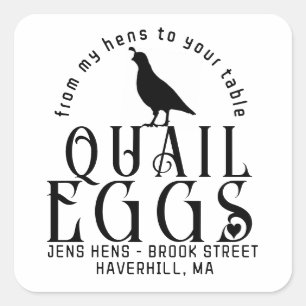 Sticker Carré OEUFS PERSONNALISÉS LOGO DE CARTON OEufs de caille