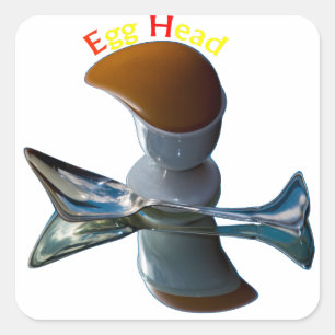 Sticker Carré Oeufs Tête Délicat Designs