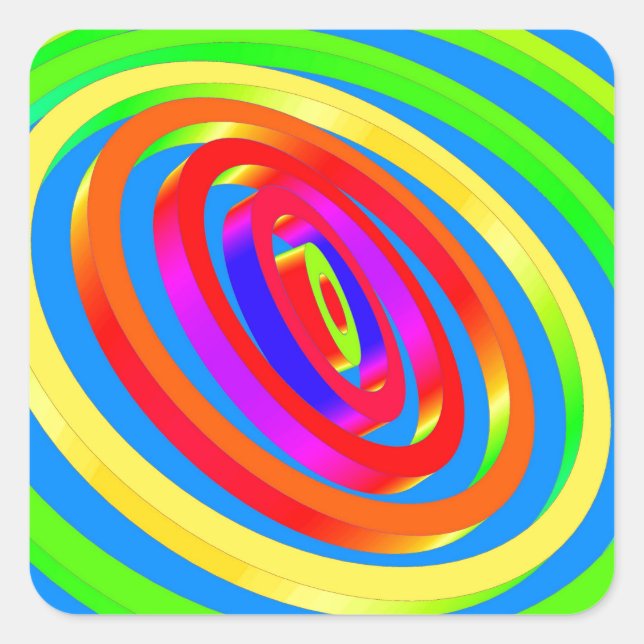 Sticker Carré Oeuvre Abstraite (Devant)