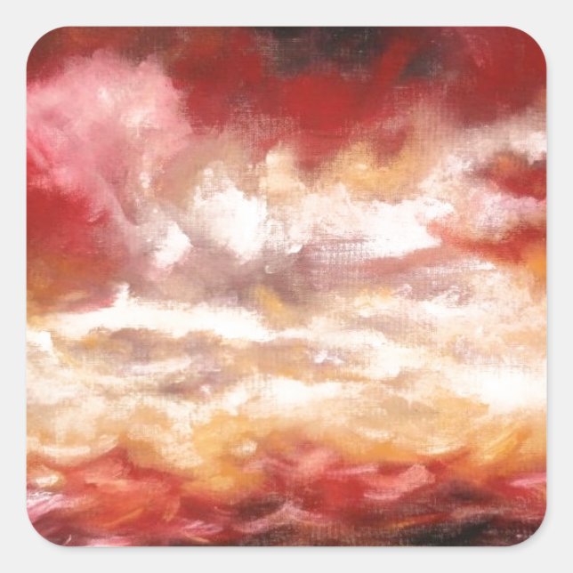 Sticker Carré Oeuvre Abstraite (Devant)