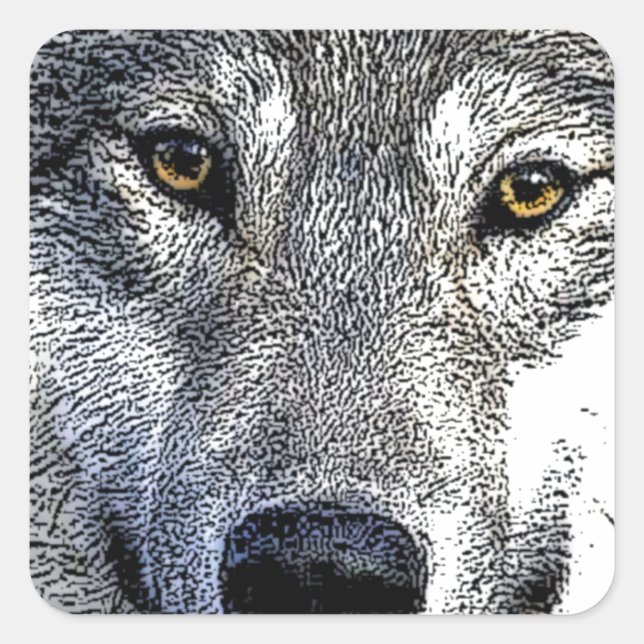 Sticker Carré OEuvre Wolf Eyes (Devant)