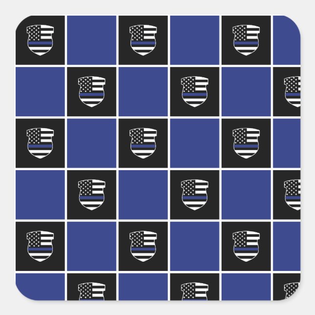 Sticker Carré Officier de police Chic Mince Motif d'insigne de l (Devant)