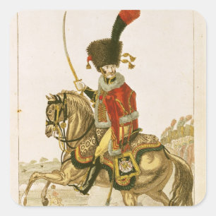 Sticker Carré Officier des Hussars de la Garde impériale