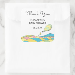 Sticker Carré Oh, Bébé, les Endroits que tu Visiteras ! Remercie