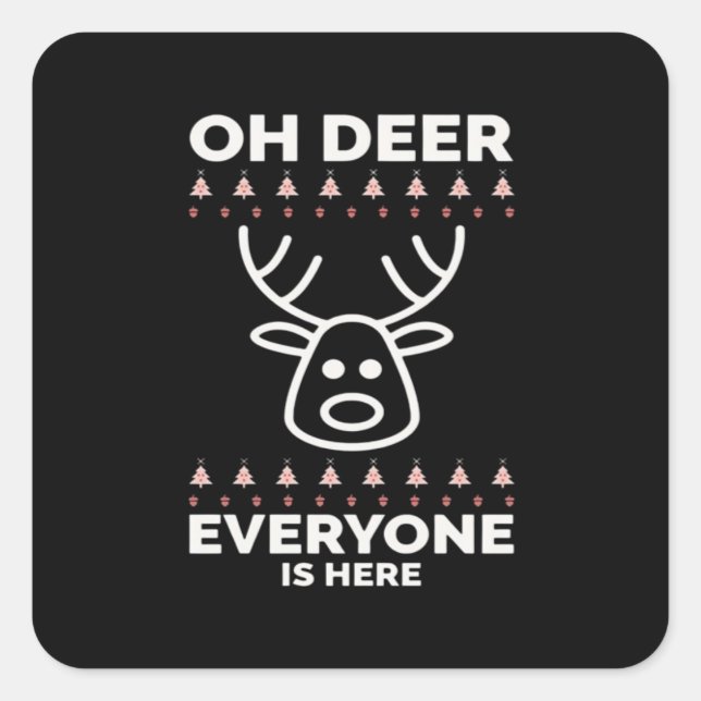 Sticker Carré Oh Deer Everyone Is Here Modern Style  (Devant)