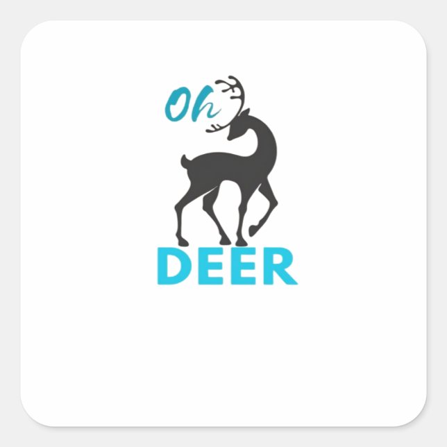 Sticker Carré Oh Deer Minimal Design  (Devant)