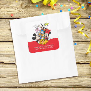 Sticker Carré Oh, Toodles Mickey & Friends Anniversaire Remerc