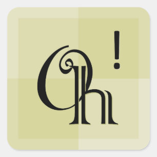 Sticker Carré Oh! Typographie moderne expressive