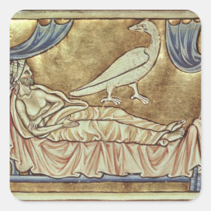 Sticker Carré Oiseau de Caladrius, réputé prévoir