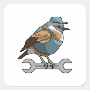 Sticker Carré Oiseau en tireur avec clé