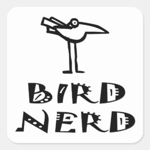 Sticker Carré Oiseaux amusants Oiseaux Ornithologie Nerd