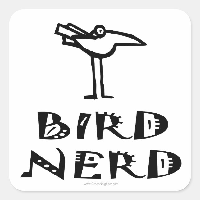 Sticker Carré Oiseaux, Observation des oiseaux, Ornithologie (Devant)