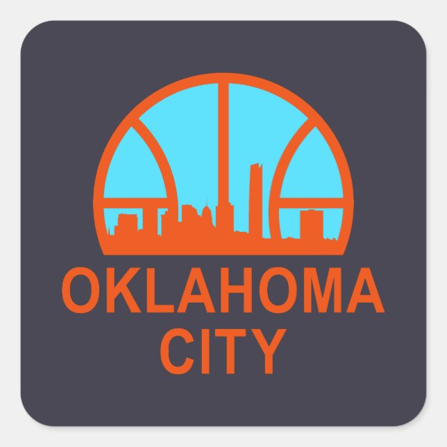 Sticker Carré Oklahoma City - Supersonics Basketball T-Shirt (Devant)