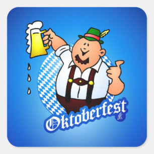 Sticker Carré Oktoberfest - homme dans des lederhosen