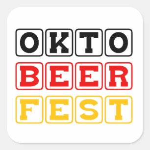 Sticker Carré Oktoberfest : Oktoberfest Festival allemand de la 