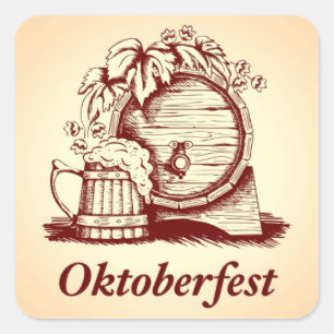 Sticker Carré Oktoberfest vintage