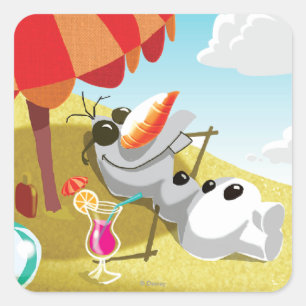 Sticker Carré Olaf   Chillin' dans le soleil