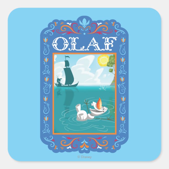 Sticker Carré  Olaf| Flotter dans l'eau (Devant)