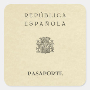 Sticker Carré Old Spanish Republic passport (seiche paper)