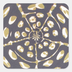 Sticker Carré Olive Green Polka Point Radial Motif Art Imprimer