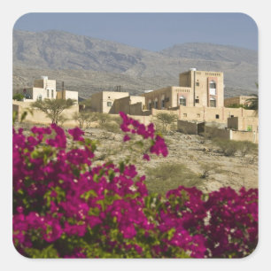 Sticker Carré Oman, Montagnes du Hajar occidental, Al Hamra. Vil