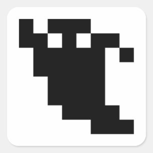 Sticker Carré Ombre fantôme de 8 bits Pixel