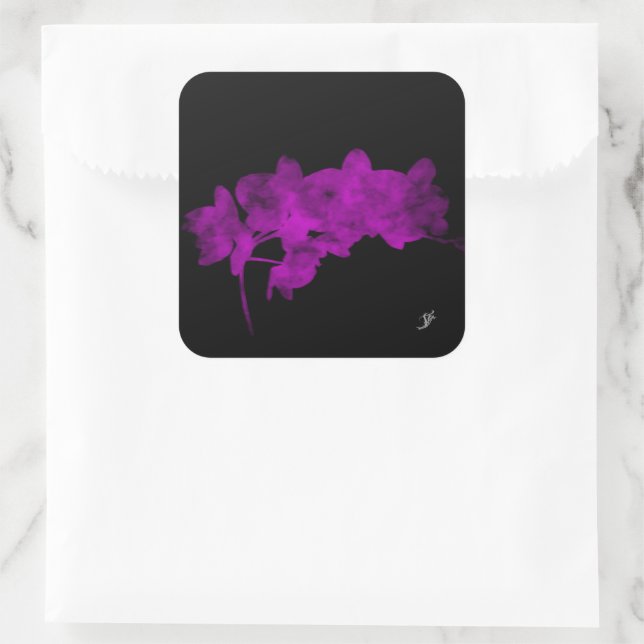 Sticker Carré Ombre orchidée sur un arrière - plan sombre (Sac)
