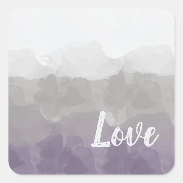 Sticker Carré Ombre Purple et Grey Love Graceful Gradient (Devant)