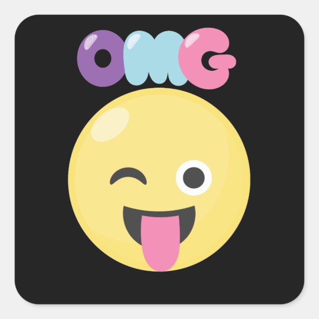 Sticker Carré OMG Emoji (Devant)