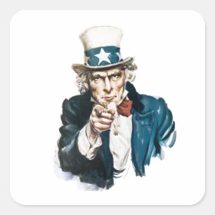 Sticker Carré Oncle Sam Je Veux Que Vous Customisiez Avec Votre