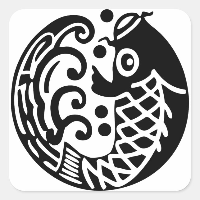 Sticker Carré Onde carpe (Devant)