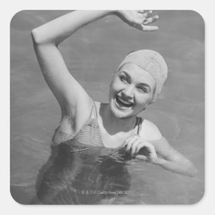 Sticker Carré Ondulation de femme