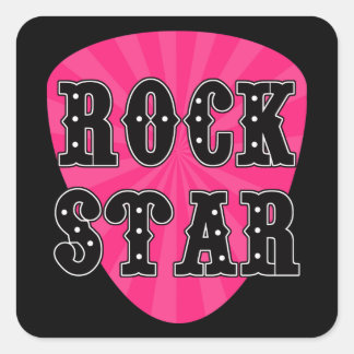 Sticker Carré Onglet de guitare Rock Star