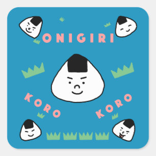 Sticker Carré Onigiri Koro Koro (les boules de riz roulantes)