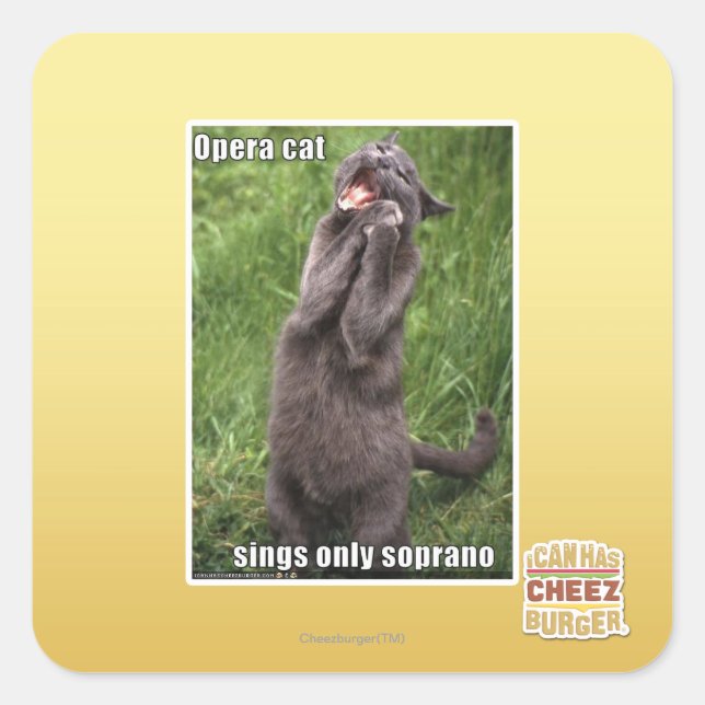 Sticker Carré Opera Cat (Devant)