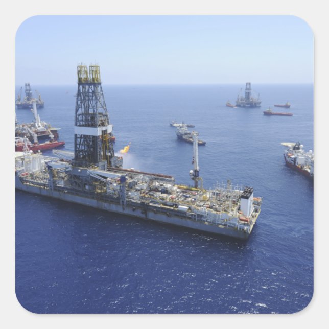 Sticker Carré Opérations de torchage effectuées par le drillat (Devant)