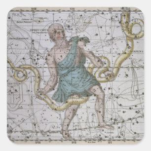 Sticker Carré Ophiuchus ou Serpentarius, 'd'un atlas céleste