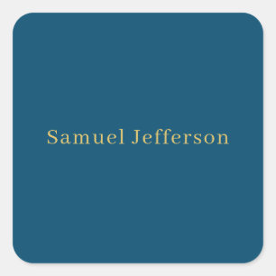 Sticker Carré Or Professionnel Tendance Minimaliste Nom