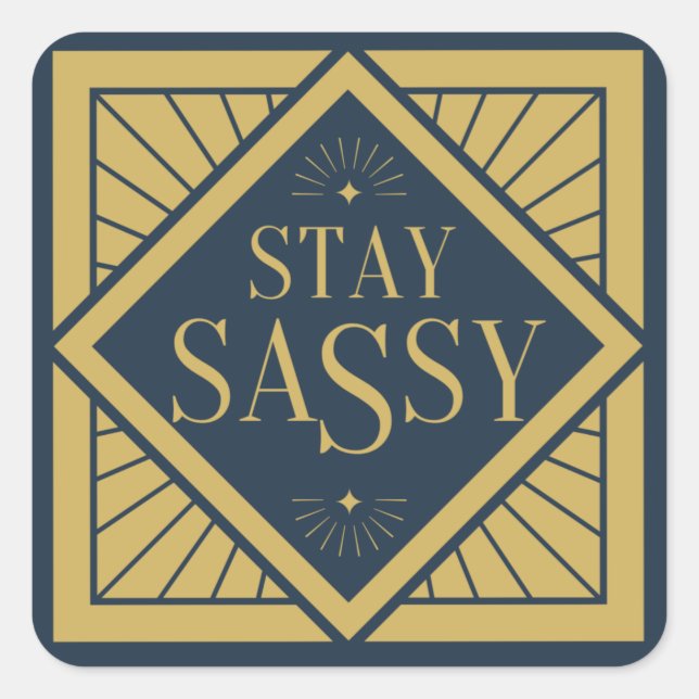 Sticker Carré Or Reste Sassy (Devant)