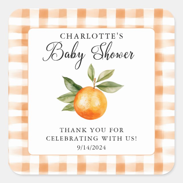Sticker Carré Orange Blossom Bliss Little Cutie (Devant)