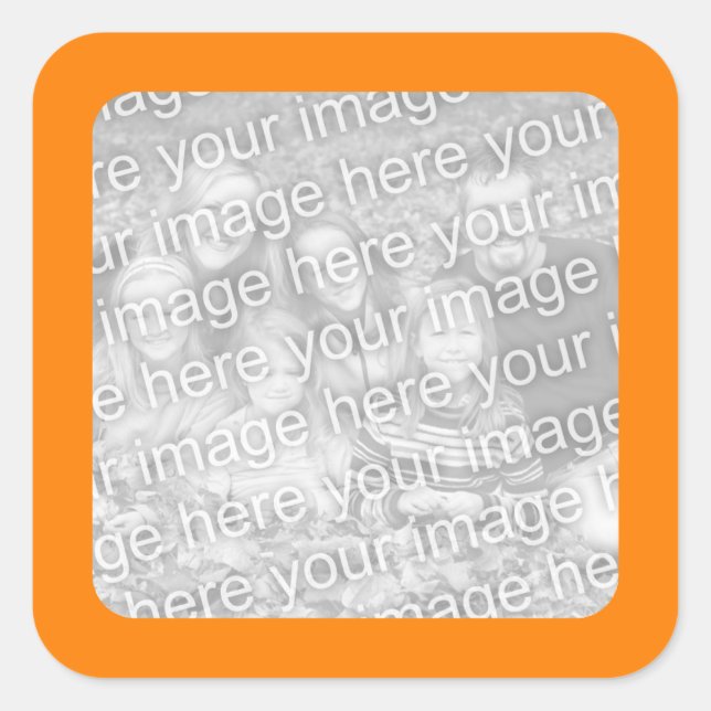 Sticker Carré Orange Border Photo (Devant)