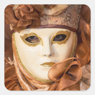 Sticker Carré Orange Carnival costume