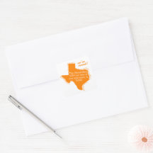 Orange Nous avons déménagé - Dotted Texas Moving
